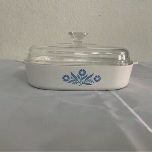 Vintage Corning Ware Blue Cornflower A-10-B Casserole Dish With A-12-C Lid